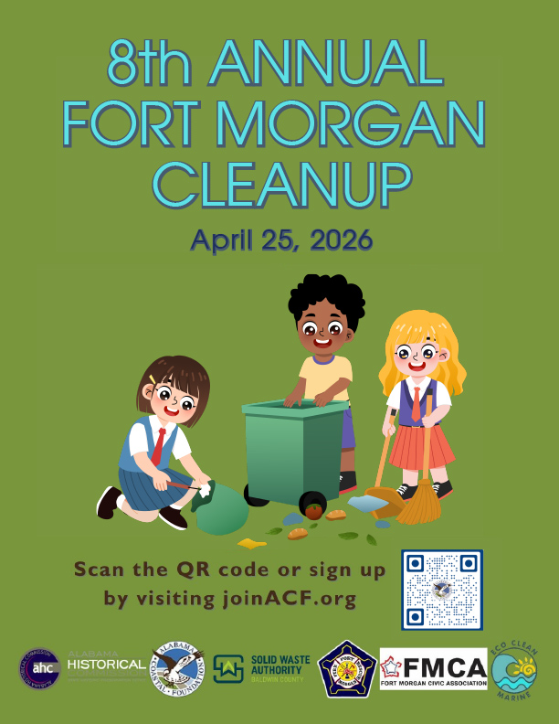 Flyer for the 8th Annual Fort Morgan Cleanup